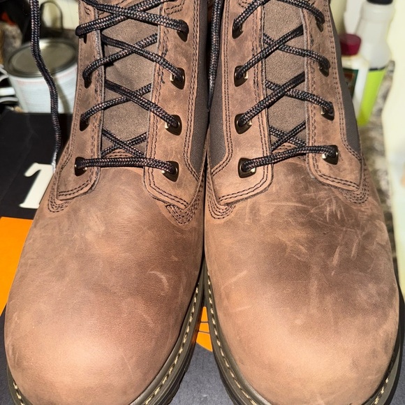 Timberland PRO Men’s Steel Toe Work Boots Brown Leather Size 12 Waterproof - Picture 7 of 9
